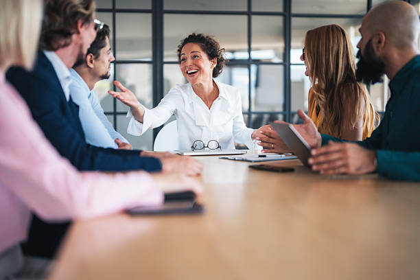 istock Experienced manager leading team meeting 2241264699