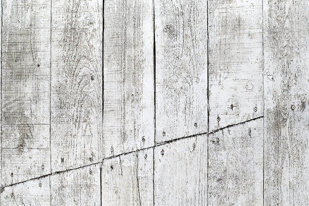 Old wooden white painted wooden board texture background wall, full frame, front view