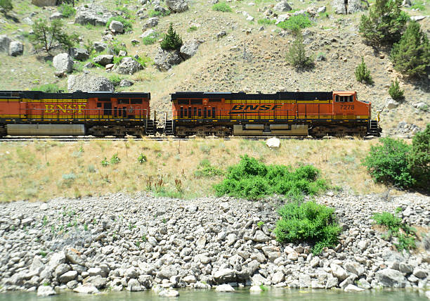 Wind River, Hot Springs County, Wind River Indian Reservation, Wyoming: the BNSF Casper Subdivision is a single-track freight railway line extending 382.2 miles through Montana (53.5 miles) and Wyoming (328.7 miles), owned and operated by BNSF Railway (Burlington Northern and Santa Fe Railway - part of Berkshire Hathaway).