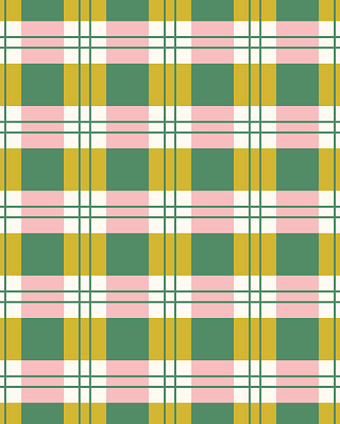 Retro-inspired vector illustrated checked plaid seamless pattern. Festive and fun celebration print for wrapping paper, fabric, wallpaper, or background. Editable fills. 4:5 (8x10) vertical.