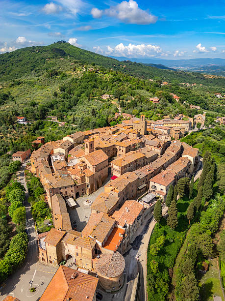 istock Panicale, Italian medieval town from drone 2241286516