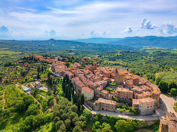 istock Panicale, Italian medieval town from drone 2241286594