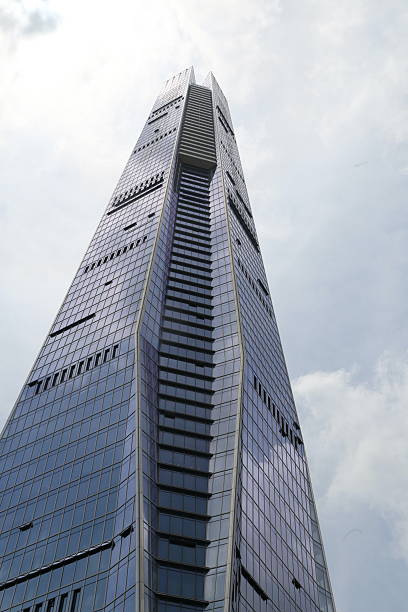 istock a tall building with an angular design, resembling the glass structure of the oriental pearl tower 2241291598