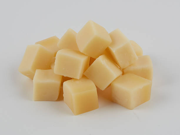 istock Pile of various cheese cubes isolated nature background with clipping path 2241299342