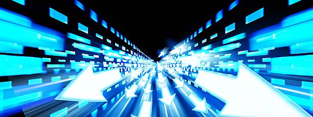 istock 3d illustration of countless abstract blue light arrows 2241301717