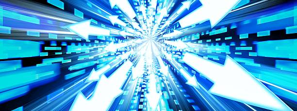 istock 3d illustration of countless abstract blue light arrows 2241301718