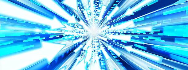 istock 3d illustration of countless abstract blue light arrows 2241301719