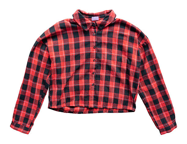 istock Red checkered shirt isolated on white background, clipping path 2241306422