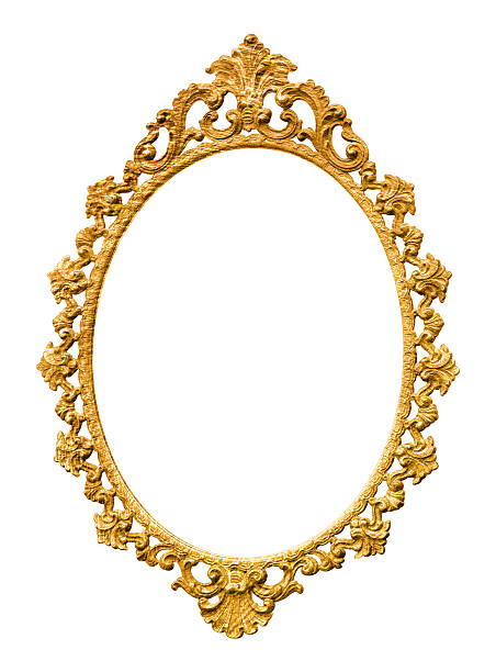 istock Gold picture frame isolated on white background, clipping path 2241306639