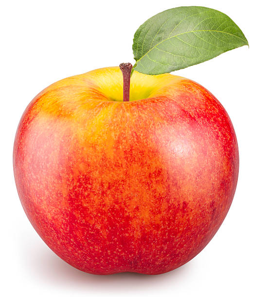 istock Red Apple with leaf isolated on white background, Fresh Red Apple on white background, With clipping path. 2241308644