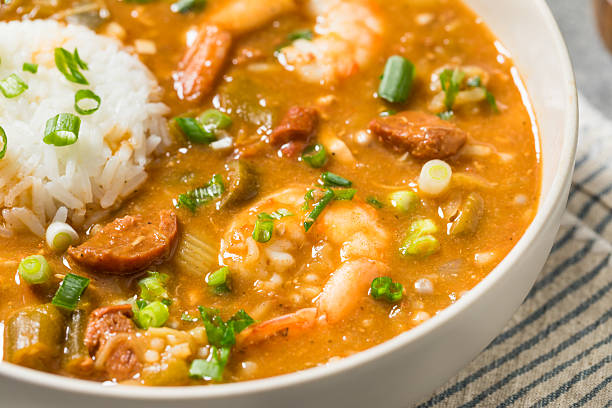 istock Savory Homemade Cajun Gumbo Stew 2241310291