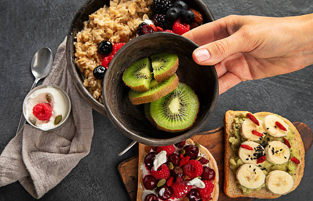 istock Healthy vegan breakfast. Diet concept. 2241318103