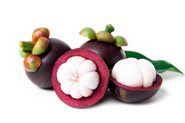 istock Mangosteen isolated on white background. 2241318811