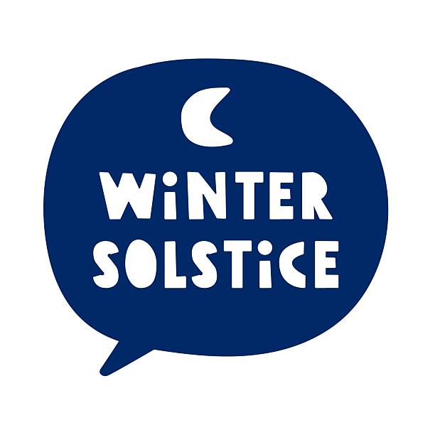 istock Winter solstice. Minimal vector design of a speech bubble with holiday text and moon icon. 2241330894