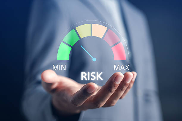 istock Risk management digital gauge showing risk level from minimum to maximum, business strategy, financial security, investment decision, and risk assessment. 2241331005