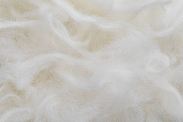 istock Closeup woolen fiber in neutral white color as background. Natural material texture. 2241331421