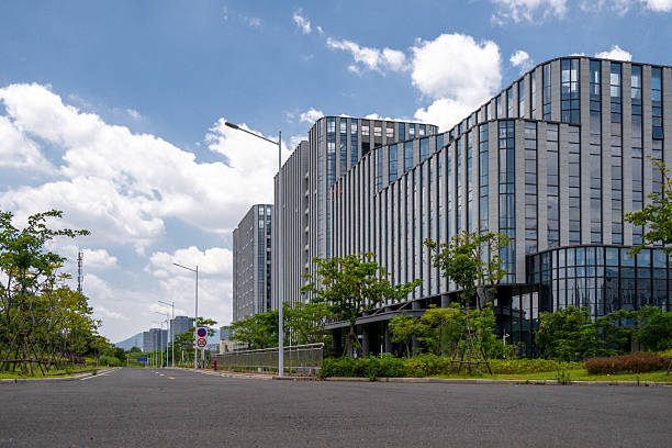 istock Modern Architectural Complex and Urban Landscape Under a Blue Sky with White Clouds 2241334280