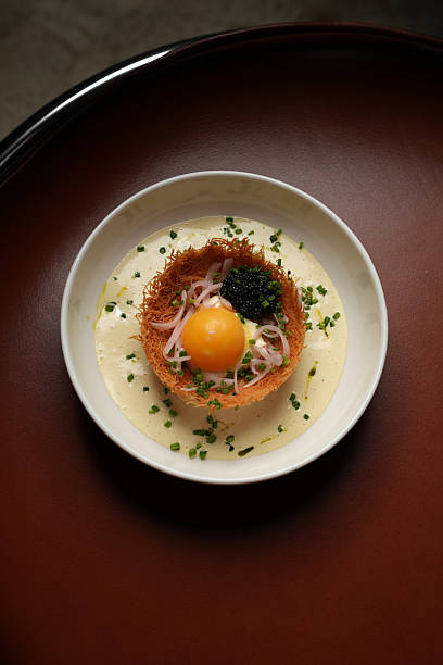 istock Gourmet Egg Yolk and Caviar in Pasta Nest 2241335392