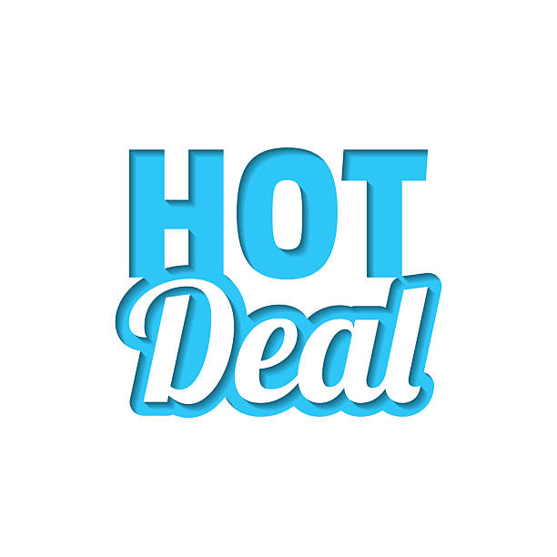 istock Hot Deal. Icon cut out on white paper with blue background 2241337600