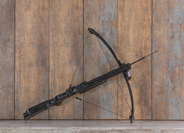 hunting crossbow on a wooden table