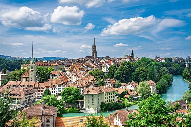 istock Scenic Bern, Switzerland Skyline Panorama with Aare River and Historical Architecture 2241337993