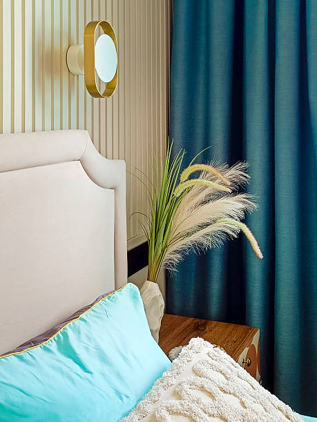 istock Beautiful modern bedroom interior. Vertical photo. 2241340984