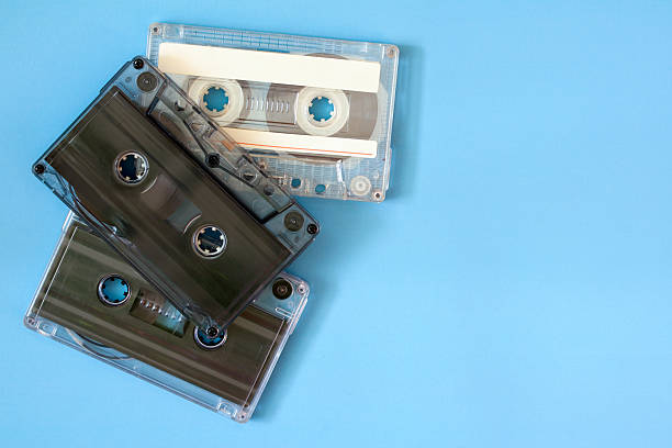 istock Cassette tapes creating a retro music audio background. top view, flat lay 2241342013