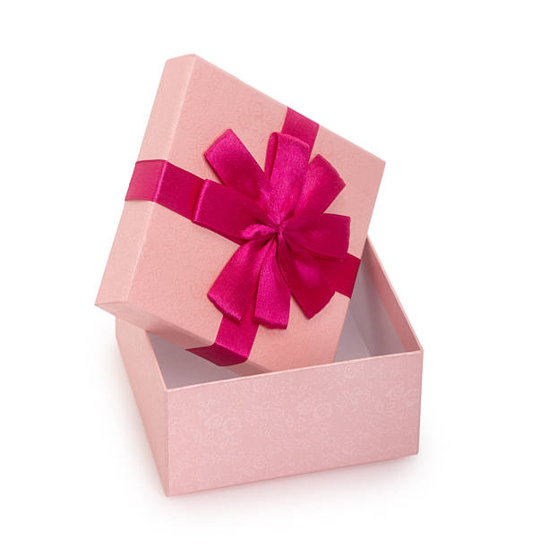 istock Beautiful opened pink gift box with ribbon 2241343934