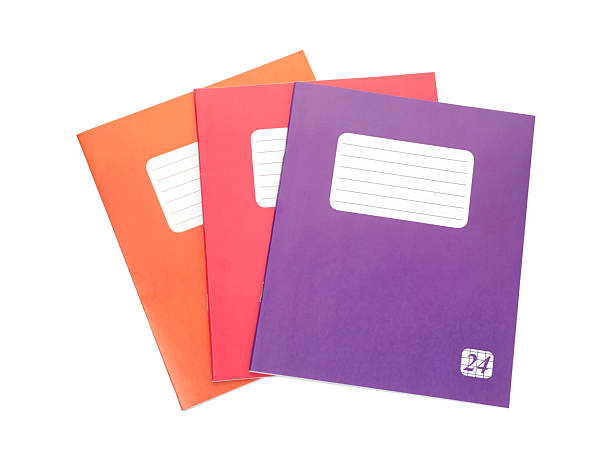 istock Colorful copybooks isolated on white, top view. School stationery 2241349864