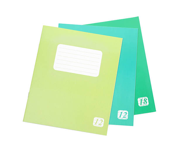 istock Colorful copybooks isolated on white, top view. School stationery 2241349906