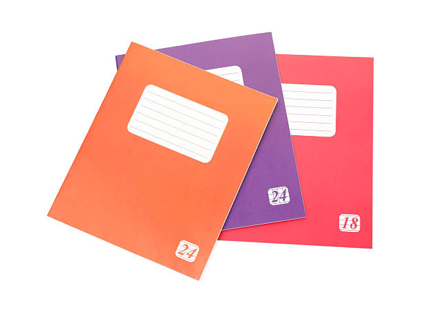 istock Colorful copybooks isolated on white, top view. School stationery 2241349909