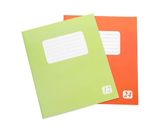 istock Colorful copybooks isolated on white, top view. School stationery 2241349934