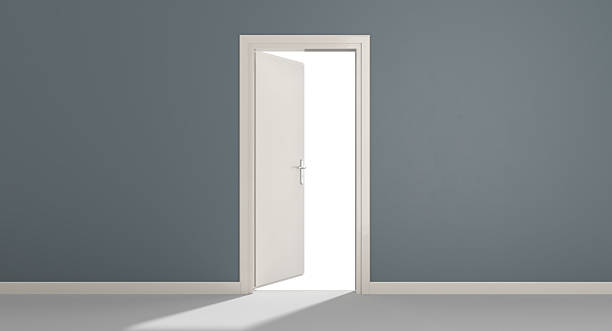 istock Open door revealing bright light and opportunity 2241354076