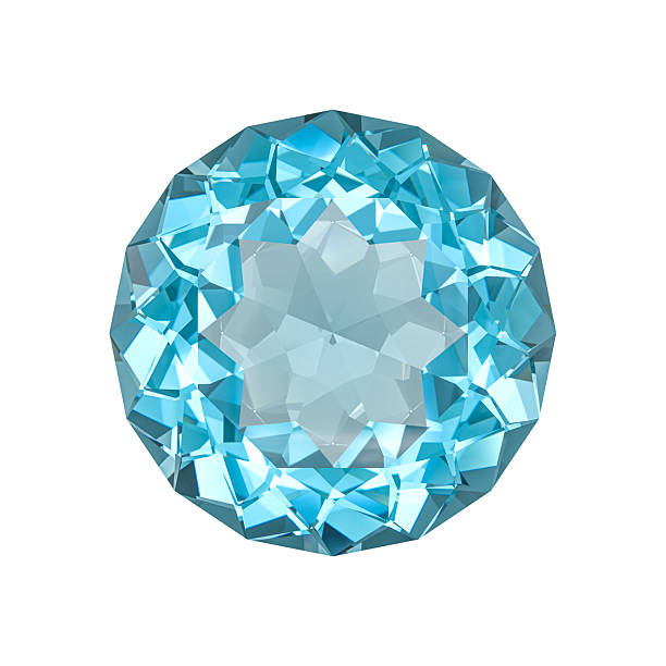 aquamarine, beautiful Brazilian blue gemstone on white background