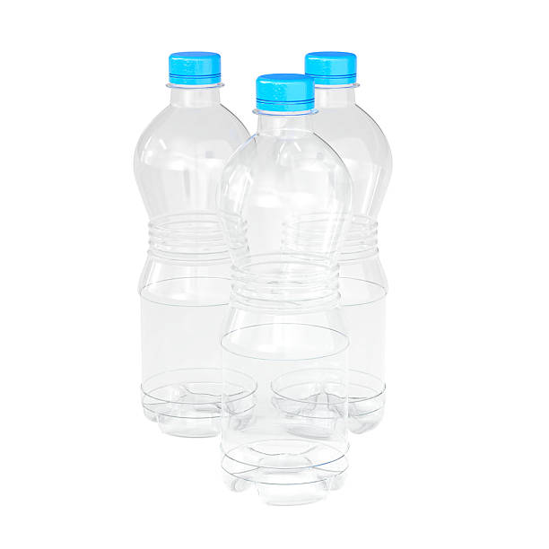 istock Empty plastic water bottles with blue caps for recycling 2241356100
