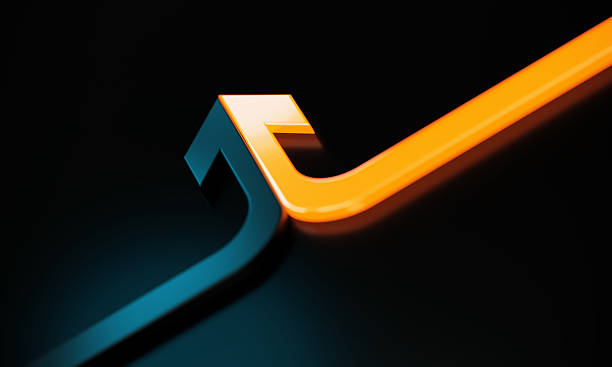 istock Arrow Symbols Merging On Dark Background - Mergers Concept 2241356237