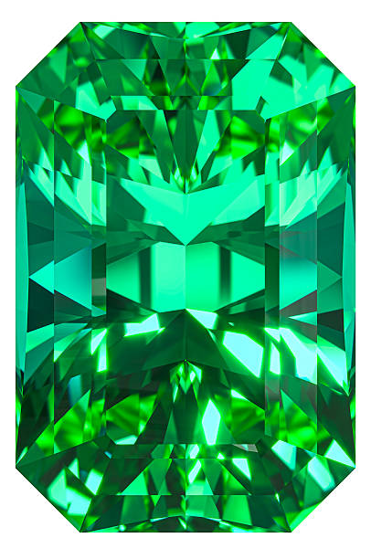 istock Emerald gemstone with radiant emerald cut on isolated white 2241363689