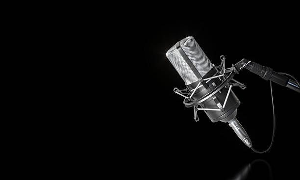 istock Recording studio condenser microphone for podcasting and broadcasting 2241365679
