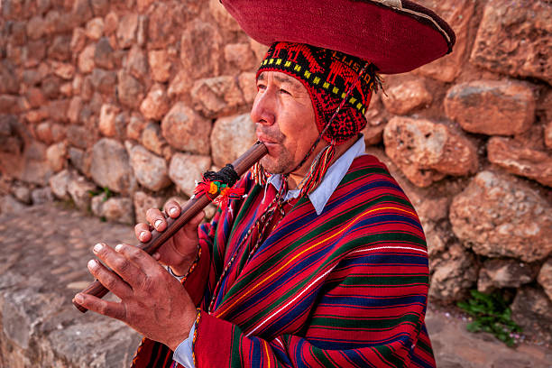 istock Portrait of Peruvian man playing a flute, Sacred Valley 2241365988