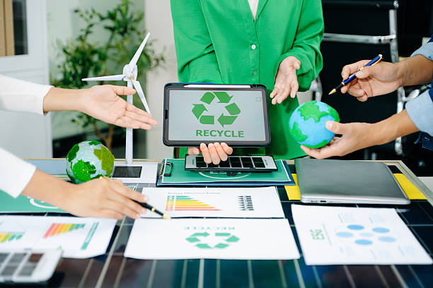 istock Business team people planning hand using laptop for working technology and business Net zero and carbon neutral concept.NET ZERO 2241371593
