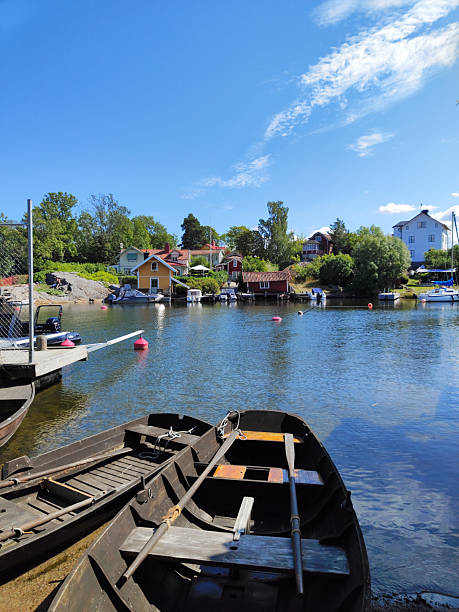 colorful houses in Vaxholm, Sweden
