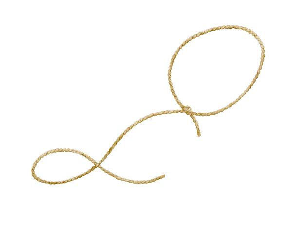 istock Watercolor cowboy lasso hand drawn isolated illustration. Long rope with loop. Horse driver tool. 2241374907