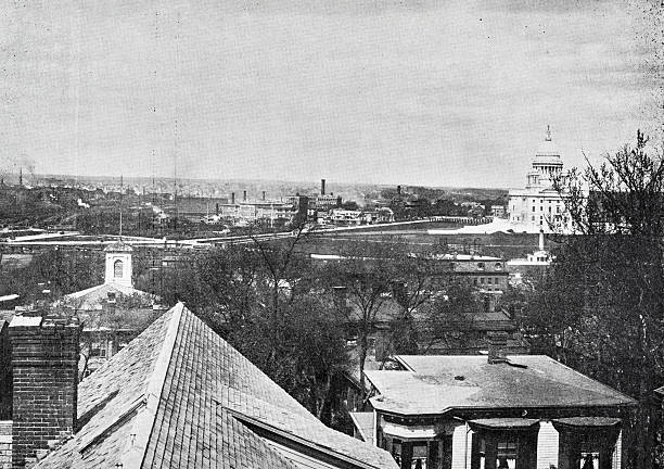 istock Providence, Rhode Island, view from Prospect Terrace, a public park on College Hill offering one of the finest elevated views of the State Capitol and the city below, where quiet rooftops meet the hum of industry and the open sky 2241378891