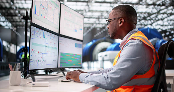 istock Monitoring Gas Turbine Engine With Automation System 2241387679