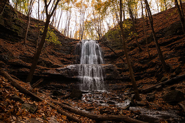 Beautiful nature scene with a waterfall. Ontario, Canada.