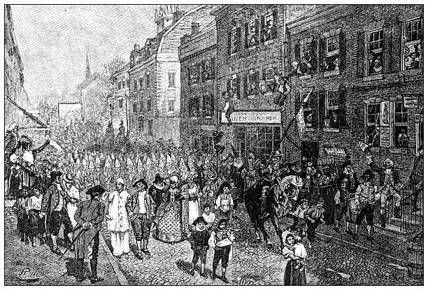 Antique magazine image: The Battle of Monmouth Courthouse, Carnival, Philadelphia, 1778