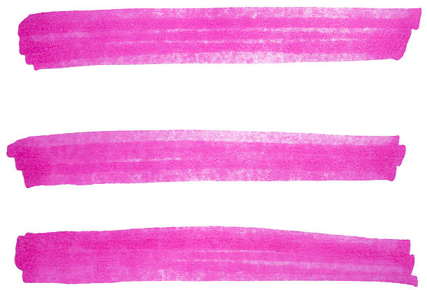 istock Hand drawn pink marker brush strokes set, abstract ink highlight banners collection for underline, text background, emphasis 2241403953