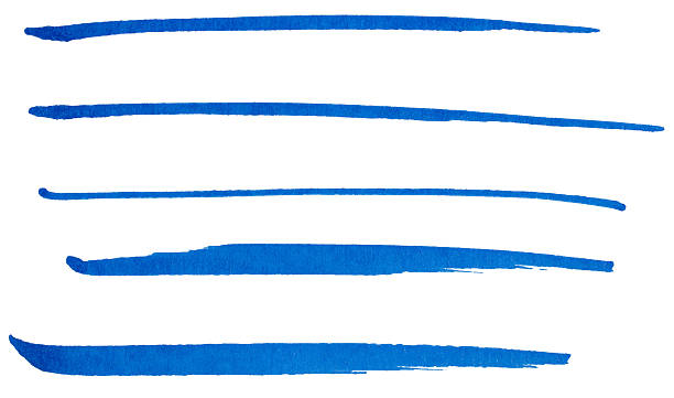 istock Hand drawn blue marker brush strokes set, abstract ink lines collection for underline, highlight, text divider, design element 2241404043