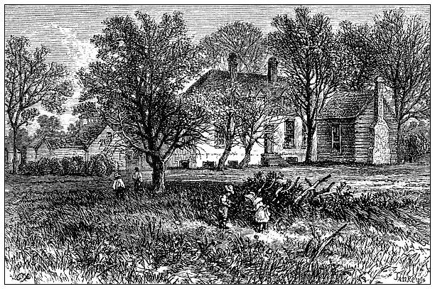 Antique magazine image: Virginia, Brandon House, Middlesex