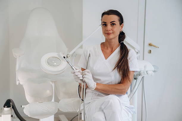 istock Ready for work. Podiatrist is in the clinic with equipment 2241413742